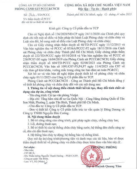 Thẩm duyệt cải tạo Văn Phòng Vietjet Tân Sơn Nhất